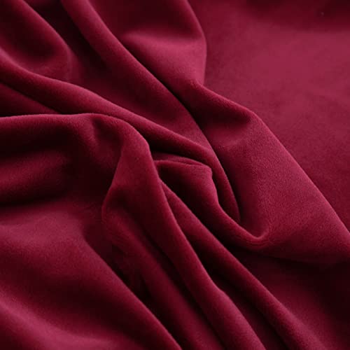 MIFXIN Armless Futon Slipcover Folding Sofa Cover Velvet Stretch Elastic Couch Furniture Protector for Foldable Futon Sofa Bed Without Armrests (Red) MIFXIN