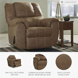 Signature Design by Ashley McGann Faux Leather Oversized Manual Rocker Recliner, Light Brown Signature Design by Ashley