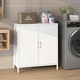 Epochsteele Metal Locker Storage Cabinet with Adjustable Shelf and Doors Bathroom Storage Cabinet Kids Locker for Utility Entryway Laundry Rooms (White) Epochsteele