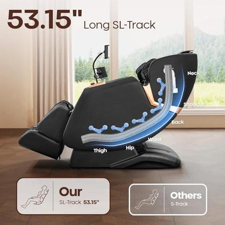 CASINTA 4D Massage Chairs Full Body - 53.5 Extend Sl Track Shiatsu Massage Chair - Zero Gravity Massage Chair,Core Heating & 22 Airbag, Smart Foot Rollers,Ai Voice, Yoga Mode CASINTA