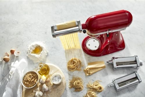 KitchenAid KSMPRA Stand Mixer Attachment Pasta Roller & Cutter, 3-Piece Set, Stainless Steel KitchenAid