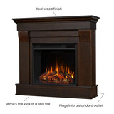 Real Flame Chateau 41” Electric Fireplace with Mantel for Living Room or Bedroom, Replaceable Fireplace Insert Heater, Realistic Log and Flame Effect, Remote Control, Timer Real Flame