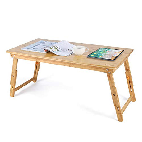 Large Size Floor Desk Nnewvante Floor Table Tray with Folding Legs Adjustable Low Coffee Table for Breakfast Serving Tray Gaming Writing 33.5x17.7in Nnewvante