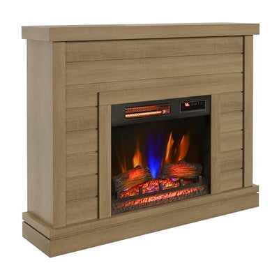 duraflame® Shiplap Wall Mantel Electric Fireplace, Calvin Brown