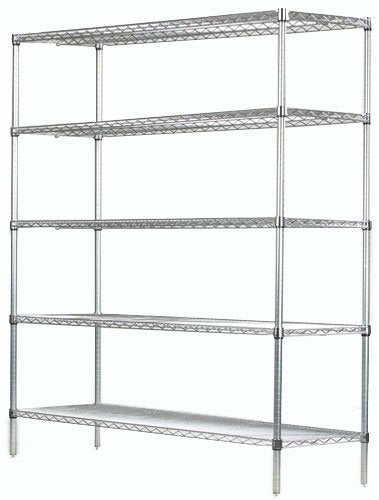 Omega Shelving Storage | 5 Tier Starter Shelving Unit 12" Deep x 36" Wide x 54" High - 800 lb Capacity per Shelf, Adjustable Wire Shelving, Tool-Free Assembly |Chrome Shelving Omega