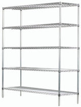 Omega Shelving Storage | 5 Tier Starter Shelving Unit 12" Deep x 36" Wide x 54" High - 800 lb Capacity per Shelf, Adjustable Wire Shelving, Tool-Free Assembly |Chrome Shelving Omega