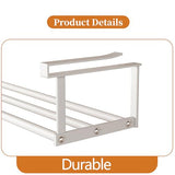 Under-Shelf Expandable Shoe Rack Organizer, White Metal, 40-70cm Width Adjustable, Cabinet Storage for Closet (2 Pcs) Generic
