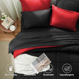 Anluoer Twin XL Comforter Set, 5 Pieces Black Bed in a Bag, All Season Bedding Sets with 1 Comforter(68"*88"), 1 Pillow Sham, 1 Pillowcase, 1 Flat Sheet, 1 Fitted Anluoer