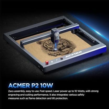 P2 Laser Engraver, 10W Output Laser Cutter, 50W Laser Engraving Machine, CNC Laser Cutter and Engraver Machine for Stainless Steel, Wood, Metal, Acrylic, Leather etc. - WoodArtSupply