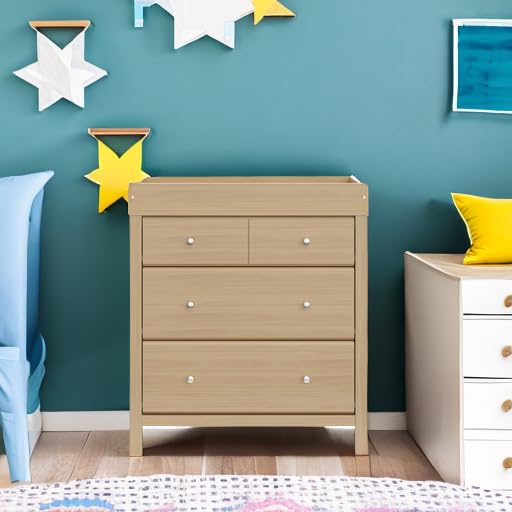 Storkcraft Horizon 3 Drawer Chest with Removable Changing Topper (Driftwood) – GREENGUARD Gold Certified Nursery Dresser, Kids’ Storage Chest with Organizer, Durable and Stylish 3-Drawer Design Storkcraft