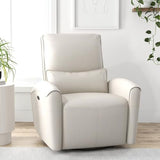 Bonzy Home Power Swivel Rocker Recliner Chair with USB Port, 23.2" Wide Seat, Fixed Lumbar Support, Upholstered Glider Chair for Nursery Living Room, Beige