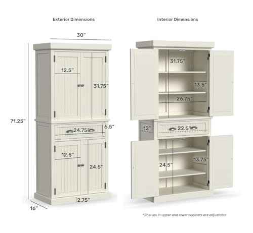 Homestyles Nantucket Pantry, 30", Off White homestyles