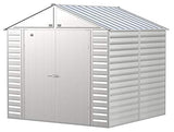 Arrow Sheds 8' x 8' Outdoor Steel Storage Shed, Light Grey Arrow