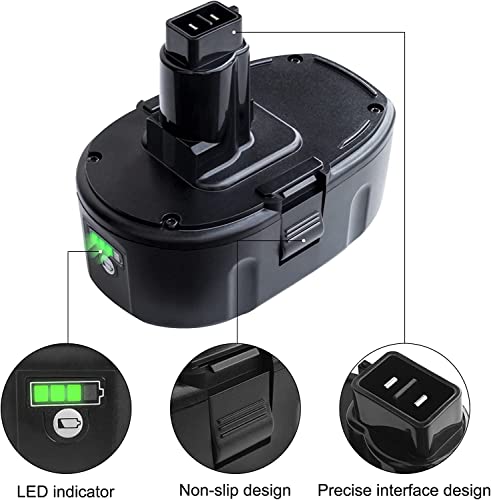 DTK 2Pack 6.5Ah Lithium-Ion Battery Replacement for Dewalt 18V XRP Ni-Cad DC9096 DC9098 DC9099 DE9039 DE9095 DE9096 DE9098 DW9095 DW9096 DW9098 DE9503 DTK