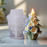 Tulip Flower Cylinder Molds Silicone Wave Spiral Candle Mold - Silicone Resin Casting Molds for Candle & Resin & Soap Craft Supplies