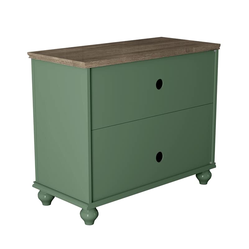 LIVILAND 38" Vintage Style Wood Kitchen Accent Buffet Sideboard Cabinet - Green - WoodArtSupply