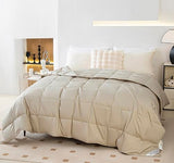 Eastwarmth Lightweight Goose Down Comforter Cooling Blanket Duvet for Summer/Warm Weather, 100% Cotton Cover Grey,Full/Queen Size(90x90inch) Eastwarmth