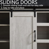 FAVSH Farmhouse TV Stand for 65 inch Television Stand, Entertainment Center with Storage Cabinet and Sliding Barn Doors & Adjustable Shelves, Rustic Media Console Table for Living Room FAVSH