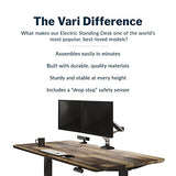 Vari Classic Electric Standing Desk - VariDesk Height Adjustable Sit/Stand Desk - Dual Motor with Memory Presets, Stable T-Style Legs - Gaming or Home Office Workstation - 72”x30”, Reclaimed Wood Vari