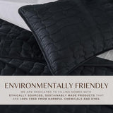 Great Bay Home Twin Size Velvet Quilt and Sham Set - Dual-Sided Luxury Velvet, Heavyweight 2-Piece Bedding Set - Ultra Soft, Quilted Box-Stitched and Down-Alternative Fill (Twin/Twin XL, Black) Great Bay Home