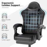 OS MOTOR Gaming Chair with Headrest and Lumbar Support, Ergonomic High Back Office Chair, Racing Style Executive Computer Desk Chair, Leather Adjustable Swivel Task Chair for Home Office (Black) OS MOTOR