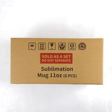 MR.R Sublimation Blanks Dishwasher Ceramic Coffee Mugs with Black Color Mug Inner and Handle Drinking Cup Mug For Milk Tea Cola Water,11oz, Set of 6 MR.R