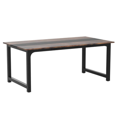 Tribesigns Modern Computer Desk, 63 x 31.5 inch Large Office Desk Computer Table Study Writing Desk Workstation for Home Office, Rustic/Black - WoodArtSupply