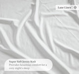 Twin Fitted Sheet Only - Classic Jersey Knit, 4 Way Elastic Stretch - 15" Deep Pocket Fitted Bottom Sheet Only - Ultra Soft, Easy Care & Stays Secure All Night - Hotel Inspired Home Sleep - White LANE LINEN