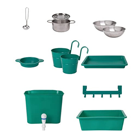 Hape Outdoor Kitchen | Mud Kitchen Wooden Toy Playset with Accessories, for Children Ages 3+ Years Hape