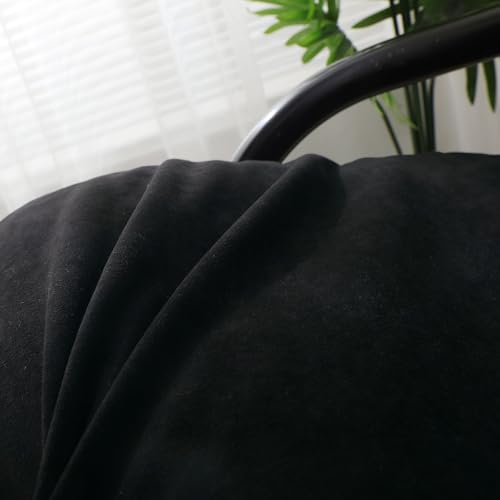 OctoRose Full Size 54x75x8inch 3 Side Zipper Classic Soft Micro Suede Futon Cover Slipcover Sofa Day Bed Mattress Cover Couch Protector (Cover ONLY) (Black) OctoRose