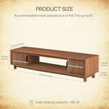 BRITEMART TV Stands for Living Room, 70 Inch Large Entertainment Center Fluted TV Stand with Storage, Boho Media Console Wood Television Table with Cable Management Hole, Walnut BRITEMART