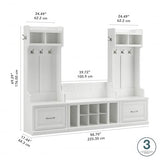 kathy ireland Home by Bush WDL012WAS 69-Inch Entryway Storage Set with 6 Shelves, White Ash Bush Business Furniture