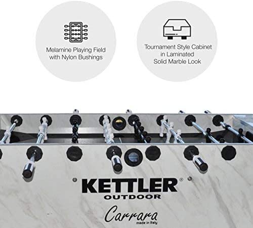 KETTLER Carrara Outdoor Foosball Table with 360 Degree Goalie Rotation, 5 Resin Balls, 5 Cork Balls and Premium Storage Cover KETTLER