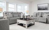 Signature Design by Ashley Biscoe Casual UV Resistant Power Reclining Sofa with Adjustable Headrest and USB Ports, Light Gray Signature Design by Ashley