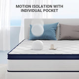 Avenco 10 Inch Twin Size Mattress, Individual Pocket Spring Mattresses for Pressure Relief & Motion Isolation, CertiPUR-US Certified, Small Box Avenco