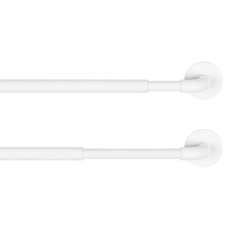 KXLife 2 Pack Adjustable Sticky Self Adhesive 3/8 Inch Sash Curtain Rod for Metal, Wood Doors, 17 to 28 Inch Multi-Use Sidelight Cafe Sash Rod for Door Panels, Windows, Bathroom (White,Set of 2) KXLIFE