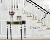 Stelalloy Half Moon Table - Black Console Table for Entryway, Hallway, Living Room - Demilune Table for Front Door - Half Circle Entryway Console Stelalloy
