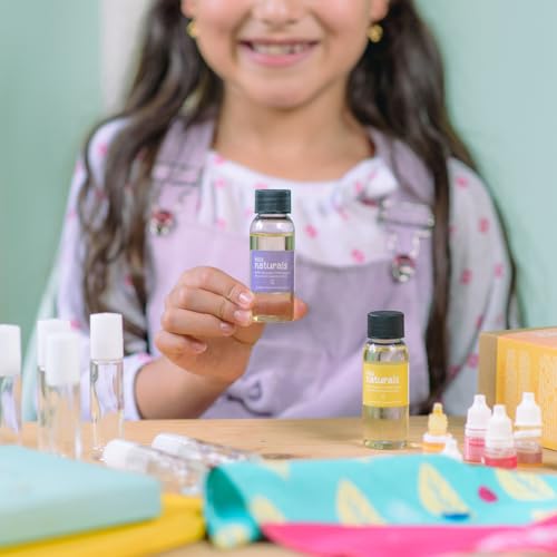 Kiss Naturals - Lava Lip Gloss Kit - With Organic Castor Oil, Safflower Oil, Coconut Oil - STEM DIY Science Kit - Make 6 Lip Gloss - 2 Natural Flavors - Birthday, Holiday, Party Gift for Girls Kiss Naturals