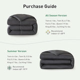 STWIENER 100% Viscose Made from Bamboo Comforter for Hot Sleepers- Soft Breathable Silky Duvet Insert Full Size-with Corner Tabs- All Season Comforter (86"x82", Grey) STWIENER
