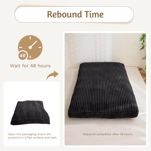 YOSHOOT 6 Inches Futon Mattress Full Size, Thick Futons Sofa Bed Couch, Floor Mattress for Adults, Shredded Foam Filling(Frame Not Included), Medium Firm YOSHOOT
