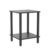 TUTOTAK End Table, Set of 2, Side Table, Nightstand, 2-Tier Storage Shelf, Sofa Table for Small Space, Living Room, Bed Room TB01BK035 TUTOTAK