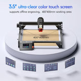 Longer RAY5 5W Laser Engraver with Air Pump, 3.5” Color Touch Screen, App Offline Control, DIY Engraver Tool for Metal/Glass/Wood Engraving Area 15.75"x15.75" Longer