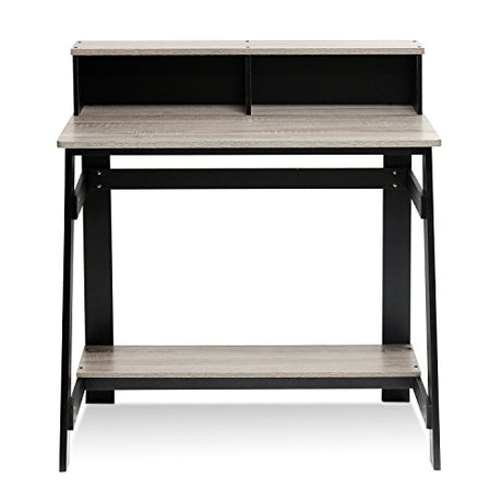Furinno Simplistic A Frame Computer Desk, Black/French Oak Grey Furinno
