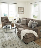 Signature Design by Ashley Stonemeade Casual Right-Arm Facing Sofa Chaise with 4 Toss Pillows, Dark Brown Signature Design by Ashley