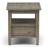 SIMPLIHOME Warm Shaker SOLID WOOD 20 inch wide Rectangle Rustic End Side Table in Distressed Grey with Storage, 1 Drawer and 1 Shelf, for the Living Room and Bedroom SIMPLIHOME