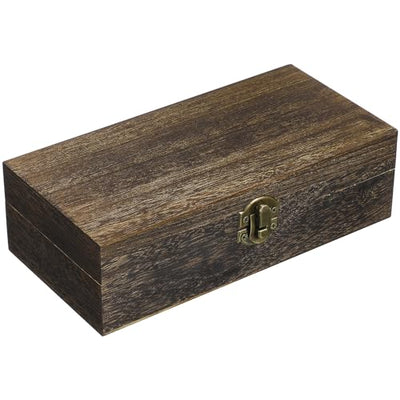 VILLCASE Wooden Storage Box, Vintage Wooden Treasure Box with Latch, Rectangular keepsake Box Decorative Memory Box Container for Photos, Jewelry,