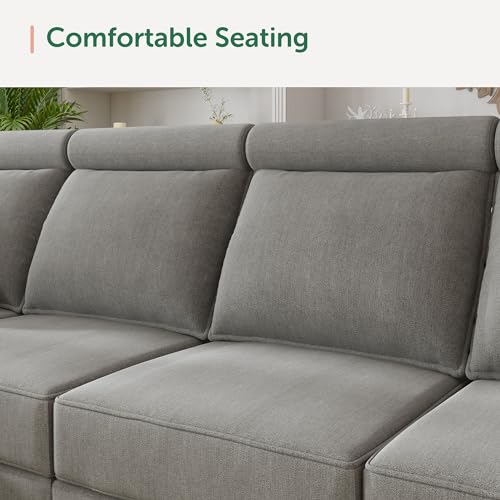 HONBAY Modular Sectional Sofa with Storage, Sleeper Sectional Sofa Modular Sectional Couch for Living Room, Grey