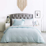 SUSYBAO Twin Duvet Cover Light Blue 100% Cotton 2 Pcs Set 1 Single Baby Blue Duvet Cover with Zipper Ties 1 Pillow Sham Sky Blue Hotel Collection Bedding Set Soft Comfortable SUSYBAO