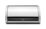 Brabantia Medium Roll Top Bread Box (Matt Steel) Large Grip Front Opening, Partially Flat Top Bread Box, Fits 1 Loaf, Ideal for Kitchen Counter Brabantia