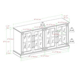 Walker Edison Farmhouse Barn Glass Door Wood Universal TV Stand for TV's up to 64" Flat Screen Living Room Storage Cabinet Doors and Shelves Walker Edison